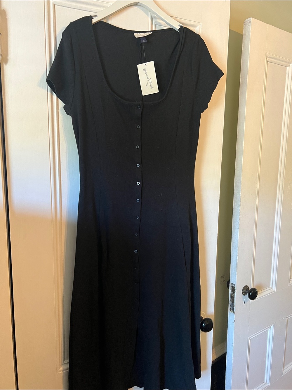Universal Thread Black Button-Down Midi Dress